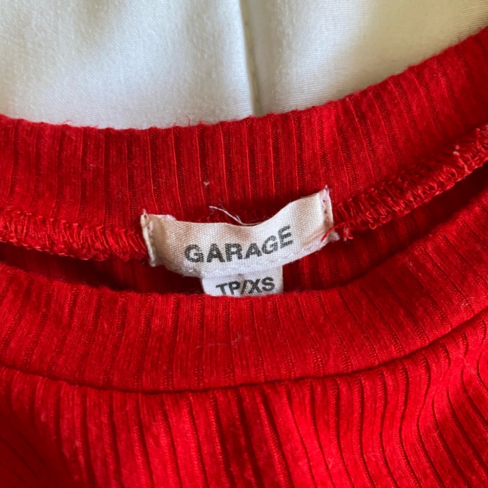 Garage Bright Red Ribbed Top - Picture 2 of 4